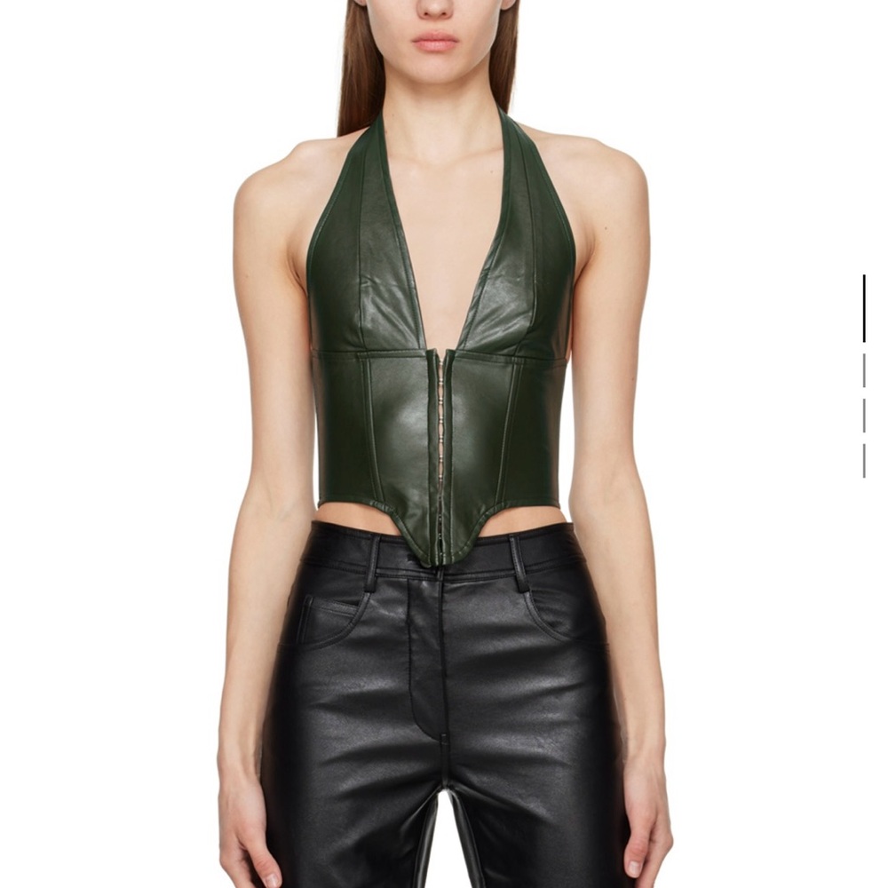 Miaou Dark Green Halter Top